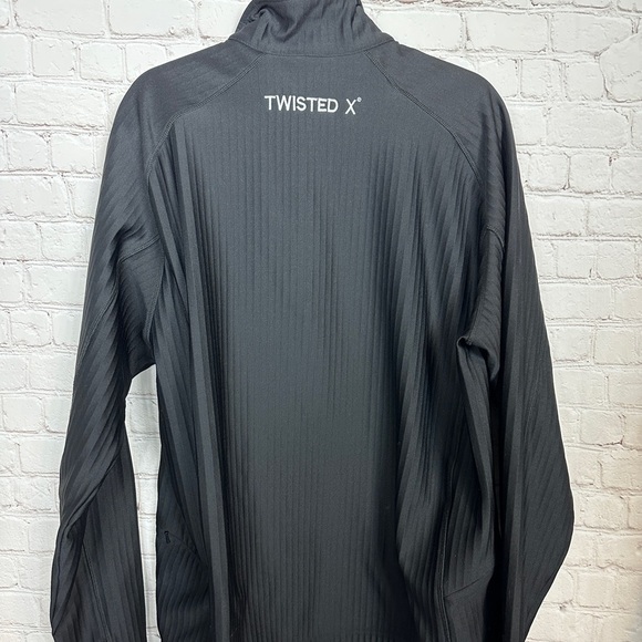 Twisted X men's long sleeve 1/4 zip black pullover Tru Spec, sz L, EUC - Picture 5 of 7